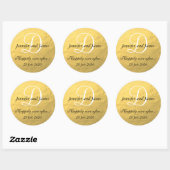 Goudfolie Monogram Stickers voor huwelijksgunsten (Vel)