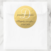 Goudfolie Monogram Stickers voor huwelijksgunsten (Tas)