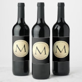 Goudfolie monogram wijn etiket (Flessen)