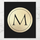 Goudfolie monogram wijn etiket (Enkel label)