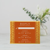 Goudfolie Multi Event Bloemenbruiloft RSVP Kaart (Staand Voorkant)