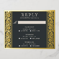 Goudfolie Multi Event Bloemenbruiloft RSVP Kaart