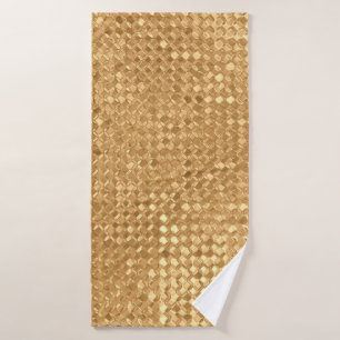 Goudfolie naadloos patroon, gouden glittertextuur badhanddoek