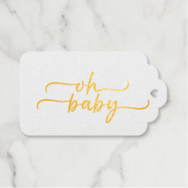 Goudfolie "Oh Baby" Script Cadeaulabels