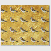 Goudfolie ontwerp cartoon geel en bruin mus cadeaupapier (Vlak)