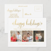 Goudfolie onze eerste kerstfoto Lijst Briefkaart (Voorkant / Achterkant)