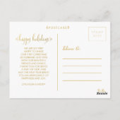 Goudfolie onze eerste kerstfoto Lijst Briefkaart (Achterkant)