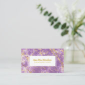 *~* Goudfolie Paarse Marmer Populaire Glam Luxe Ch Visitekaartje (Staand voorkant)