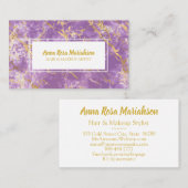 *~* Goudfolie Paarse Marmer Populaire Glam Luxe Ch Visitekaartje (Voorkant / Achterkant)