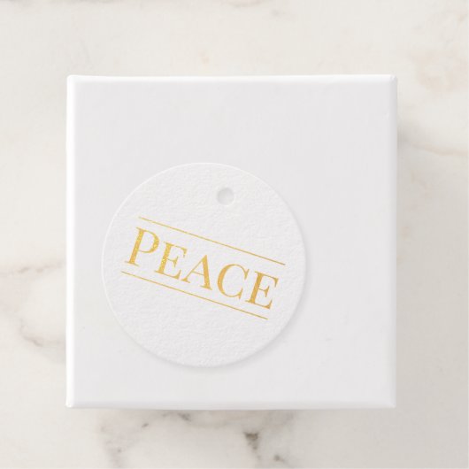 Goudfolie PEACE Bedankjes Labels (Met doos)