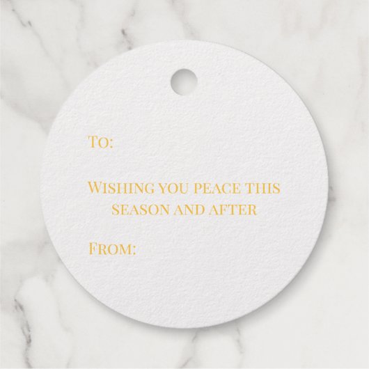 Goudfolie PEACE Bedankjes Labels (Achterkant)