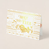 Goudfolie Roos Aztec Typografie Bruiloft Uitnodigi Folie Kaarten (Voorkant)