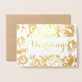 Goudfolie Roos Roze Typografie Bruiloft Uitnodigin Folie Kaarten (Voorkant met envelop)