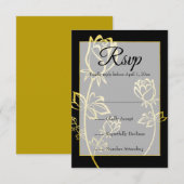 Goudfolie Roos watermerk thema bruiloft RSVP (Voorkant / Achterkant)