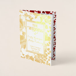 Goudfolie Rozen en hart bruiloft Folie Kaarten