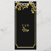 Goudfolie Rozen op Goud Metallic Lijst Menu (Achterkant)