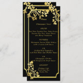 Goudfolie Rozen op Goud Metallic Lijst Menu (Voorkant / Achterkant)