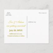 Goudfolie SAVE DE DATUM zwart Bruiloft Briefkaart (Achterkant)