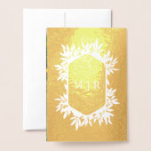 Goudfolie Sinaasappel Waterverf Bloemen Bruiloft U Folie Kaarten (Met envelop)