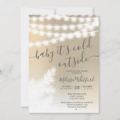 Goudfolie sneeuwdennen string lichten baby shower kaart (Voorkant)