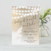 Goudfolie sneeuwdennen string lichten baby shower kaart (Staand voorkant)