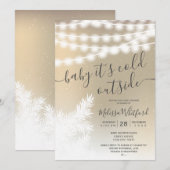 Goudfolie sneeuwdennen string lichten baby shower kaart (Voorkant / Achterkant)