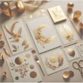 Goudfolie stickers voor luxe bruiloft artikelen (Voorkant)