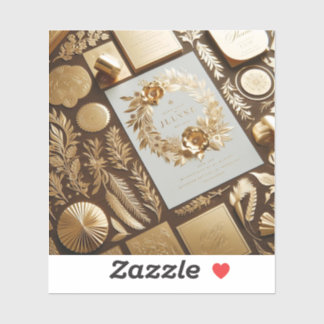 Goudfolie stickers voor luxe bruiloft artikelen