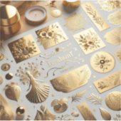 Goudfolie stickers voor luxe bruiloft artikelen (Voorkant)