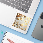 Goudfolie stickers voor luxe bruiloft artikelen (Laptop met iPhone)