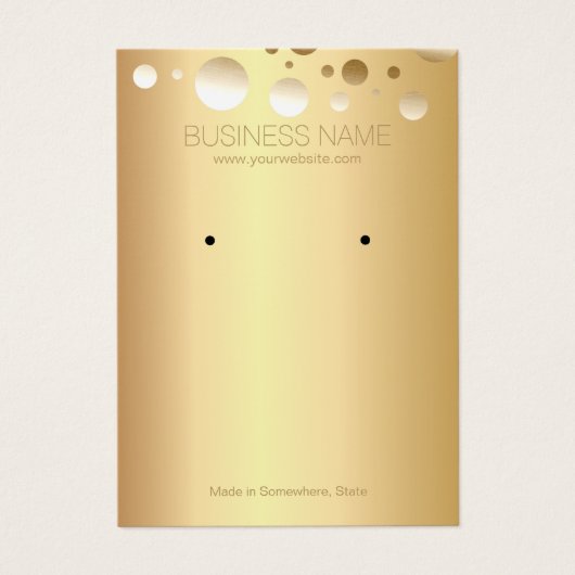 Goudfolie Stippen Sieraden en Oorbel Display Visitekaartje (Voorkant)
