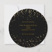 Goudfolie Stippen & Zwart Modern Circle Invitation Kaart (Achterkant)