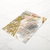 Goudfolie Trouwjurk Vrijgezellenfeest Folie Uitnodiging (Gedraaid)