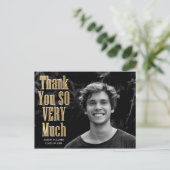 Goudfolie Typografie Foto Afstuderen Dank u Briefkaart (Staand voorkant)