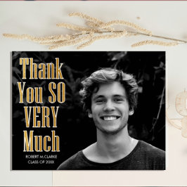 Goudfolie Typografie Foto Afstuderen Dank u Briefkaart