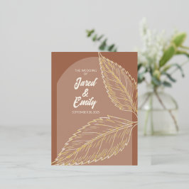 Goudfolie verlaat Mocha Wedding Invitation Briefka Folie Uitnodiging Briefkaart