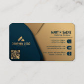 Goudfolie visitekaartsjabloon visitekaartje (Achterkant)