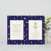 Goudfolie voor anker nautische bruiloft gevouwen p (Staand voorkant)