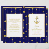 Goudfolie voor anker nautische bruiloft gevouwen p (Voorkant / Achterkant)