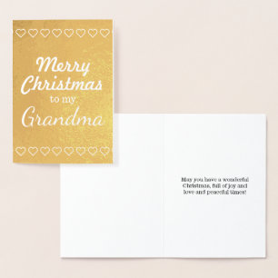 Goudfolie "Vrolijk kerstfeest voor mijn oma" Kaart