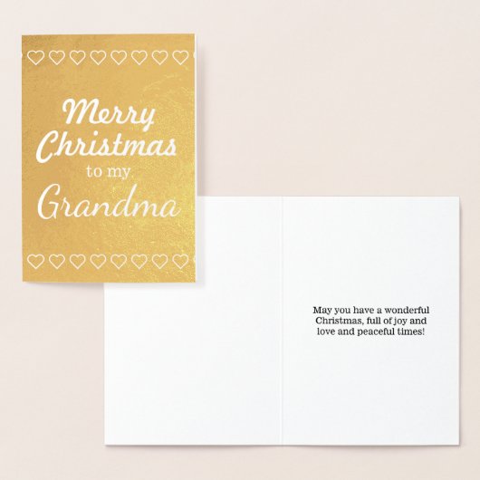 Goudfolie "Vrolijk kerstfeest voor mijn oma" Kaart (Display)