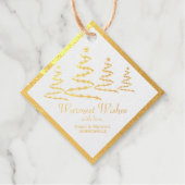 Goudfolie Warmste Wensen Kerstboom Gift Label (Voorkant)