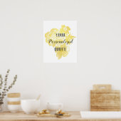 Goudfolie waterverf bloemen Aangepaste prijsopgave Poster (Keuken)