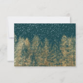 Goudfolie wintersneeuw groene dennenboom rsvp brui (Achterkant)