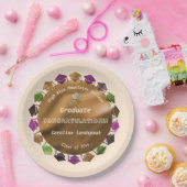 Goudfolie Witte Rozen Afstuderen 2025 Papieren Bordje (Feest)