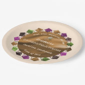 Goudfolie Witte Rozen Afstuderen 2025 Papieren Bordje (Gekanteld)