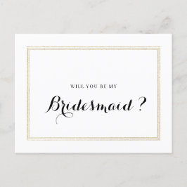 goudfolie zal je mijn bruidmaidskaart zijn uitnodiging briefkaart