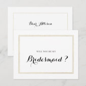 goudfolie zal je mijn bruidmaidskaart zijn uitnodiging briefkaart (Voorkant / Achterkant)