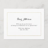 goudfolie zal je mijn bruidmaidskaart zijn uitnodiging briefkaart (Achterkant)