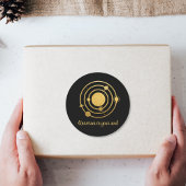 Goudfolie Zonnestelsel Planeten Ronde Sticker